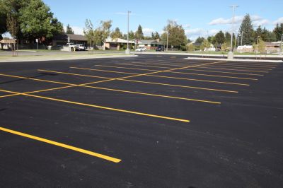 Striping on a Commercial Lot