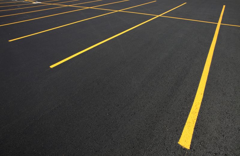 Freshly Painted Parking Lot